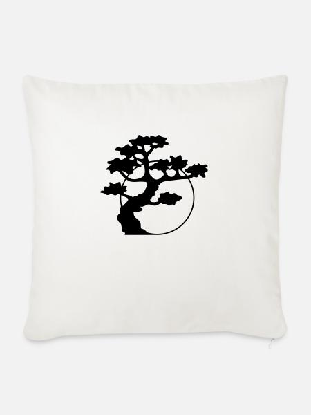 kreis sonne abend mond nacht baum dekoration cool - Sofakissenbezug 45 x 45 cm - Naturweiß
