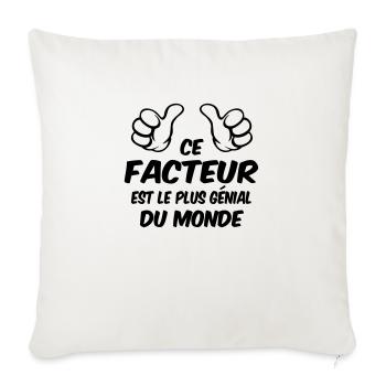 MEILLEUR FACTEUR - Housse de coussin décorative 45 x 45 cm - blanc nature - Devant