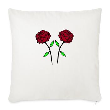rosen - Sofakissenbezug 45 x 45 cm - Naturweiß  - Vorne