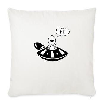 Ovni extraterrestre hi - Housse de coussin décorative 45 x 45 cm - blanc nature - Devant