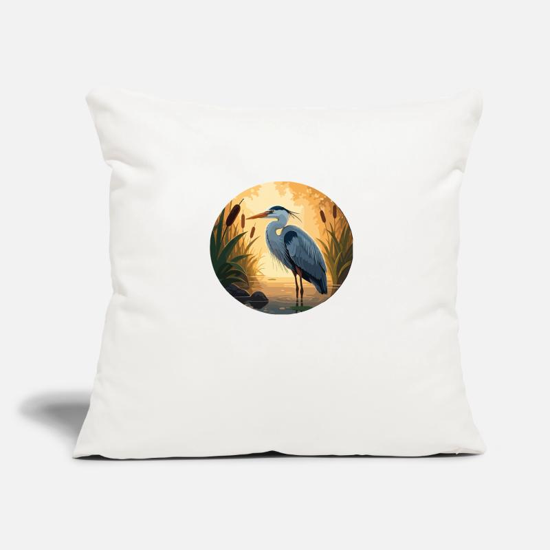Blue Heron by Backlight Sofa pillowcase 17,3'' x 17,3'' (45 x 45 cm)