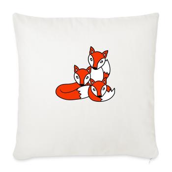 3 Foxes Friends Family Three Kids Crew Team Cute - Sofa pillowcase 17,3'' x 17,3'' (45 x 45 cm) - natural white - Front