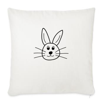 Lapin - Housse de coussin décorative 45 x 45 cm - blanc nature - Devant