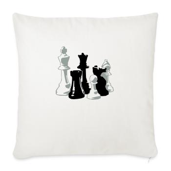 échecs - Housse de coussin décorative 45 x 45 cm - blanc nature - Devant