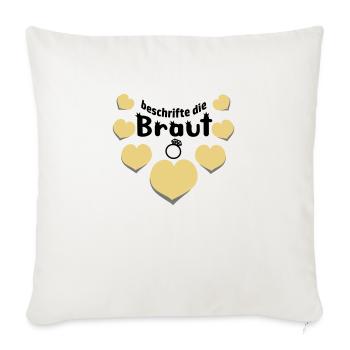 JGA lustiger Spruch Partyspiel beschrifte d. Braut - Sofakissenbezug 45 x 45 cm - Naturweiß  - Vorne