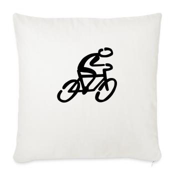 Fahrradfahrer Fahrrad - Sofakissenbezug 45 x 45 cm - Naturweiß  - Vorne