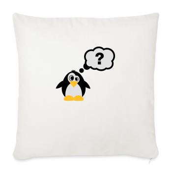 pinguin_frage_f3 - Housse de coussin décorative 45 x 45 cm - blanc nature - Devant
