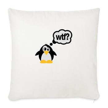 pinguine wtf - Sofakissenbezug 45 x 45 cm - Naturweiß  - Vorne