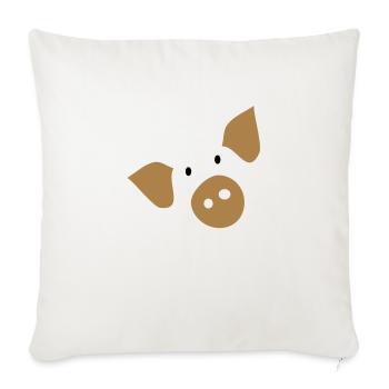 piggy_face_farm animal - Sofa pillowcase 17,3'' x 17,3'' (45 x 45 cm) - natural white - Front