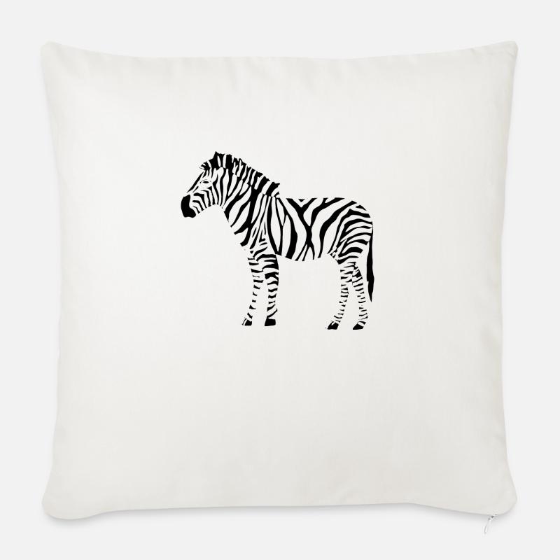 Zebra - Sofakissenbezug 45 x 45 cm - Naturweiß 