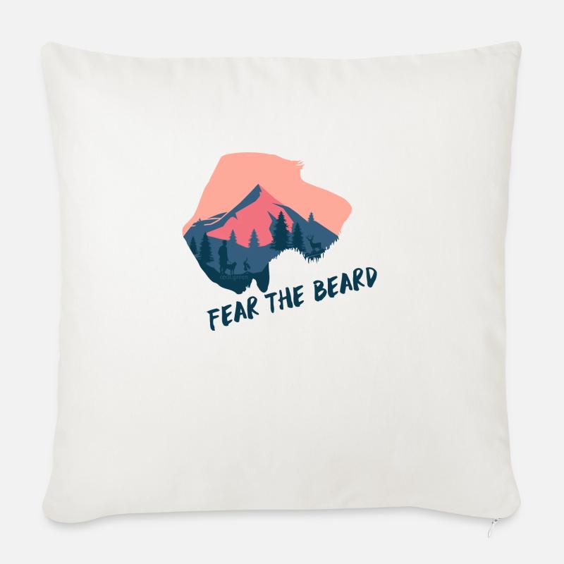 Fear the Beard / German Wirehaired Pointer / cane da caccia - Copricuscino per divano, 45 x 45 cm - bianco naturale