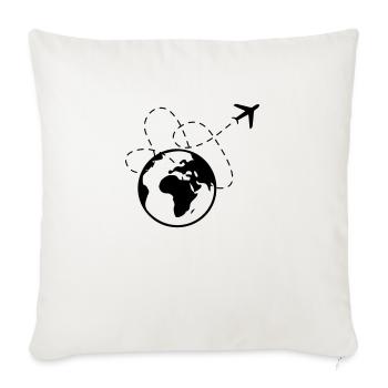 earth planet travel - Sofakissenbezug 45 x 45 cm - Naturweiß  - Vorne