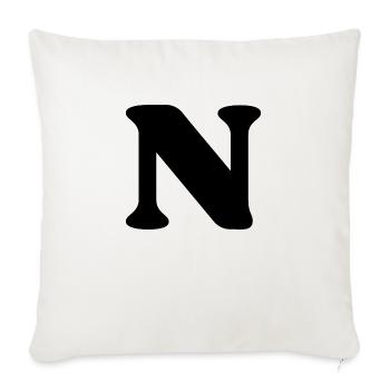 Letter n - Sofa pillowcase 17,3'' x 17,3'' (45 x 45 cm) - natural white - Front