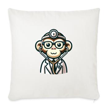 Cute Monkey Doctor - Sofa pillowcase 17,3'' x 17,3'' (45 x 45 cm) - natural white - Front