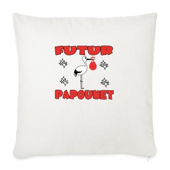 FUTUR PAPOUNET - Housse de coussin décorative 45 x 45 cm - blanc nature - Devant