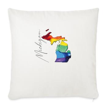 Michigan (USA) | echte Flagge | LGBTQIA+ Script - Sofakissenbezug 45 x 45 cm - Naturweiß  - Vorne