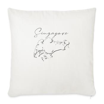 Singapur Landkarte als Umriss EN - Sofakissenbezug 45 x 45 cm - Naturweiß  - Vorne