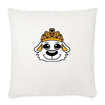 Chien Couronne Reine Fille Jolie Princesse Femme - Housse de coussin décorative 45 x 45 cm - blanc nature - Devant