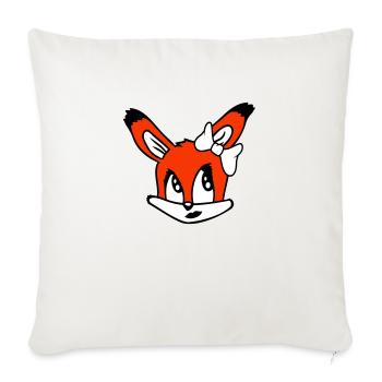 Fox Female Girl Pretty Bow Woman Beautiful - Sofa pillowcase 17,3'' x 17,3'' (45 x 45 cm) - natural white - Front