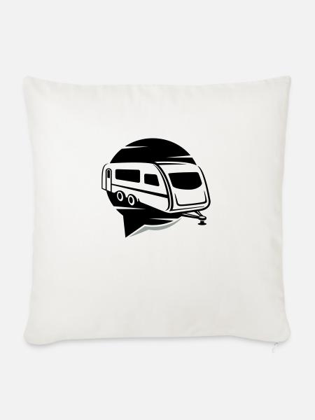 Wohnwagen | wommunity.de - Sofakissenbezug 45 x 45 cm - Naturweiß