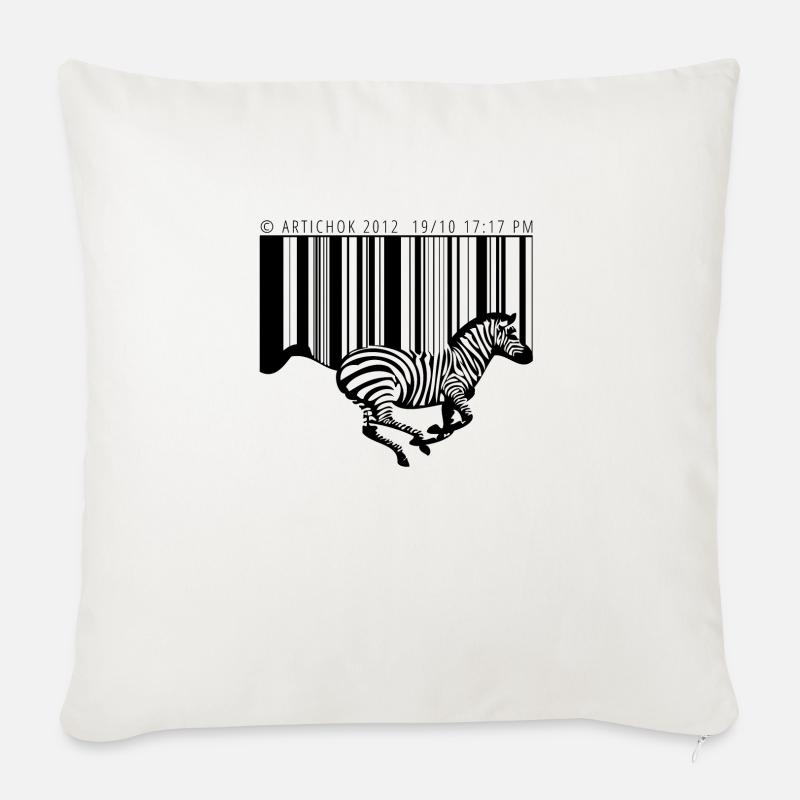 Zebra barcode - Sofa pillowcase 17,3'' x 17,3'' (45 x 45 cm) - natural white