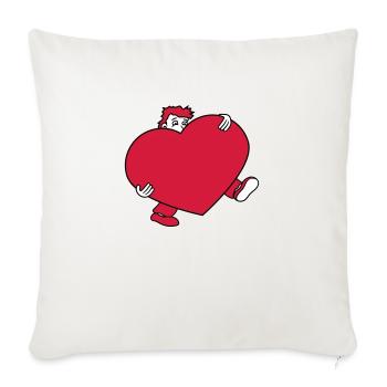 heart love in love gift large huge carry s - Sofa pillowcase 17,3'' x 17,3'' (45 x 45 cm) - natural white - Front