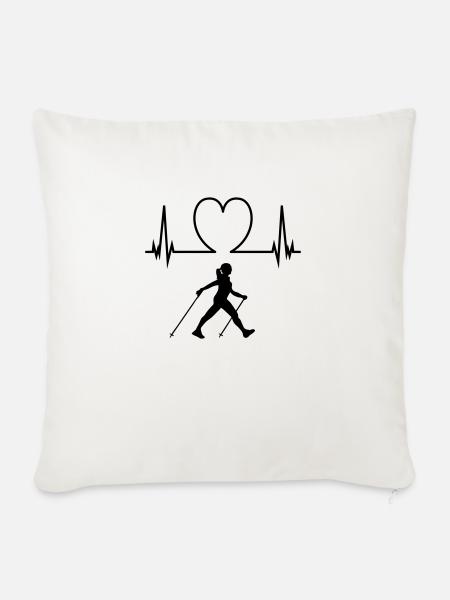 Nordic walking - Sofakissenbezug 45 x 45 cm - Naturweiß 