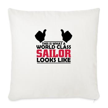 world class sailor - Sofa pillowcase 17,3'' x 17,3'' (45 x 45 cm) - natural white - Front