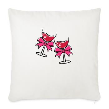 glases wine - Sofakissenbezug 45 x 45 cm - Naturweiß  - Vorne