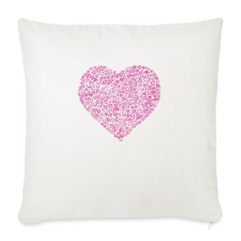 Herz Symbol Liebe süß Herzen rosa Zeichnung 7 - Sofakissenbezug 45 x 45 cm - Naturweiß  - Vorne