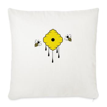 honey bees - Sofa pillowcase 17,3'' x 17,3'' (45 x 45 cm) - natural white - Front