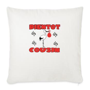 BIENTOT COUSIN - Housse de coussin décorative 45 x 45 cm - blanc nature - Devant
