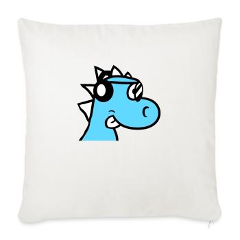 Cool DJ Dino Face Dinosaur Party Head Fun - Sofa pillowcase 17,3'' x 17,3'' (45 x 45 cm) - natural white - Front