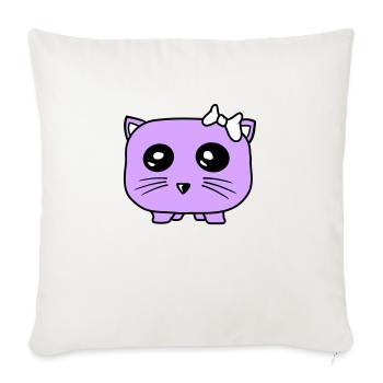 Fille chat joli arc petit hamster femme - Housse de coussin décorative 45 x 45 cm - blanc nature - Devant