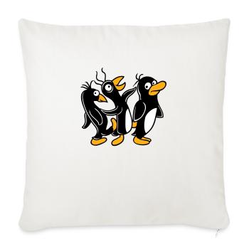 Crazy penguins running stupid kicking team friends - Sofa pillowcase 17,3'' x 17,3'' (45 x 45 cm) - natural white - Front