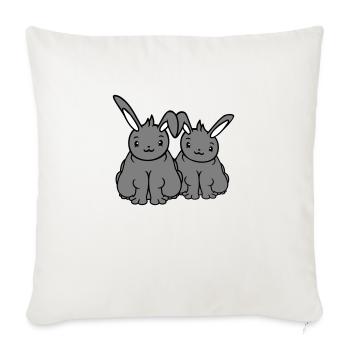 2 Bunnies Fat Friends Team Crew Surpoids Fat - Housse de coussin décorative 45 x 45 cm - blanc nature - Devant