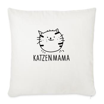 Katzenmama - Sofakissenbezug 45 x 45 cm - Naturweiß  - Vorne