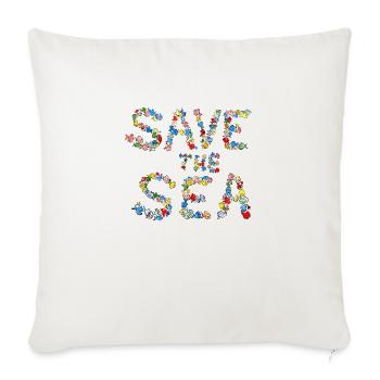 poissons sauver la mer conception frittes ahlefeldt - Housse de coussin décorative 45 x 45 cm - blanc nature - Devant