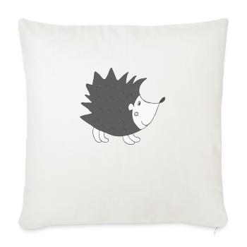 Hérisson Noir Blanc - Housse de coussin décorative 45 x 45 cm - blanc nature - Devant