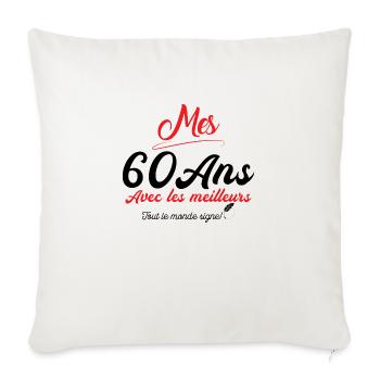 Sign 60 Years Anniversary Anniversary 60 Years Signature - Sofa pillowcase 17,3'' x 17,3'' (45 x 45 cm) - natural white - Front