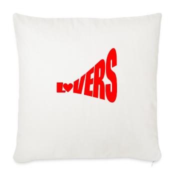 lovers declare their love to each other - Sofa pillowcase 17,3'' x 17,3'' (45 x 45 cm) - natural white - Front