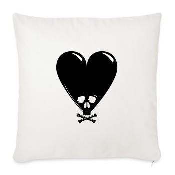 Noir Saint-Valentin - Housse de coussin décorative 45 x 45 cm - blanc nature - Devant