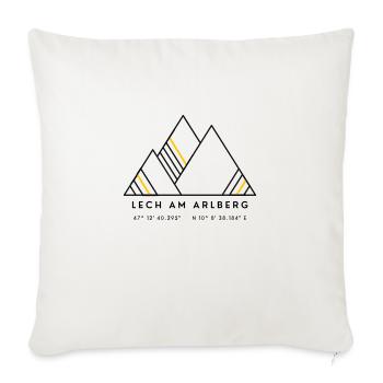 Minimalistisches Lech am Arlberg-Logo - Sofakissenbezug 45 x 45 cm - Naturweiß  - Vorne