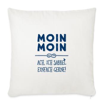 Moin Kapitän maritimer Schnack - Sofakissenbezug 45 x 45 cm - Naturweiß  - Vorne