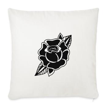 Old School Rose - Sofakissenbezug 45 x 45 cm - Naturweiß  - Vorne