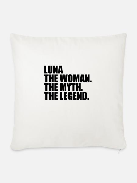 Woman Mythos Legende Name Luna - Sofakissenbezug 45 x 45 cm - Naturweiß