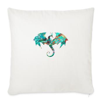 drache ,coloré,peinture,graffiti,illustration - Housse de coussin décorative 45 x 45 cm - blanc nature - Devant
