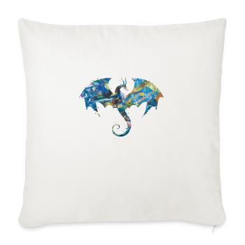 dragon,colorful,painting,graffiti,,illustration,blue - Sofa pillowcase 17,3'' x 17,3'' (45 x 45 cm) - natural white - Front