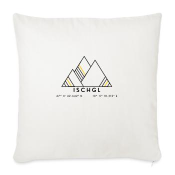 Minimalistisches Ischgl-Logo - Sofakissenbezug 45 x 45 cm - Naturweiß  - Vorne