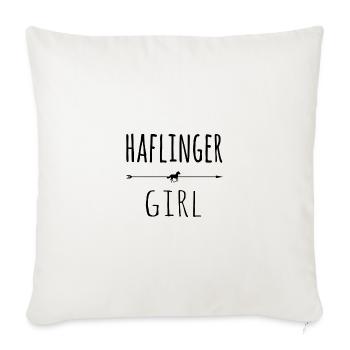 Haflinger Girl Rider Rider Girl Equestrian sport - Sofa pillowcase 17,3'' x 17,3'' (45 x 45 cm) - natural white - Front
